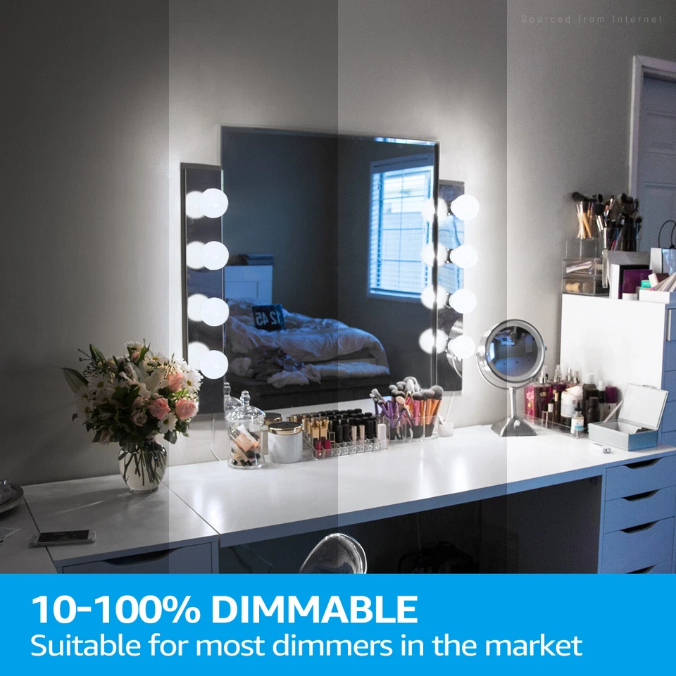 12-Pack Dimmable Frosted G25 LED Edison Globe Light Bulbs, 4000K Cool White - Image 2 of 4