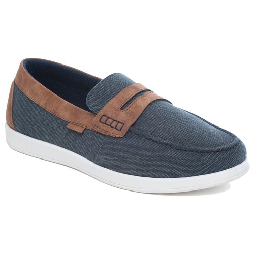 DR KELLER MENS CANVAS DECK BOAT SHOES 