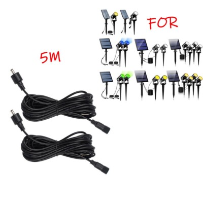 2x16.4 ft Solar Spotlights Extension Cable DC Extension Wire Extension Cord IP65