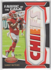 2020 Certified Fabric of the Game Prime #33 Sammy Watkins Jersey /25 - NM-MT