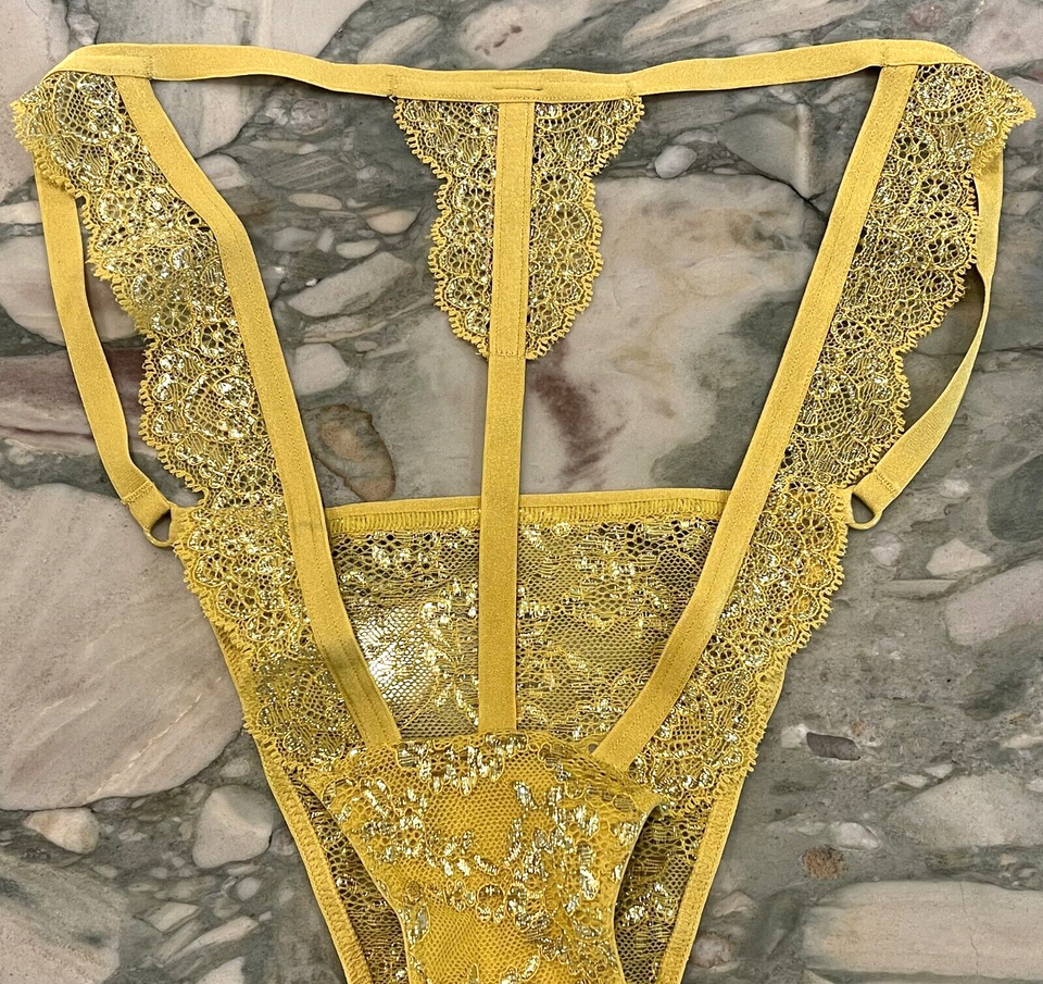 NEW Victoria Secret Very Sexy Lace Cutout String Bikini - Banana Chip ...