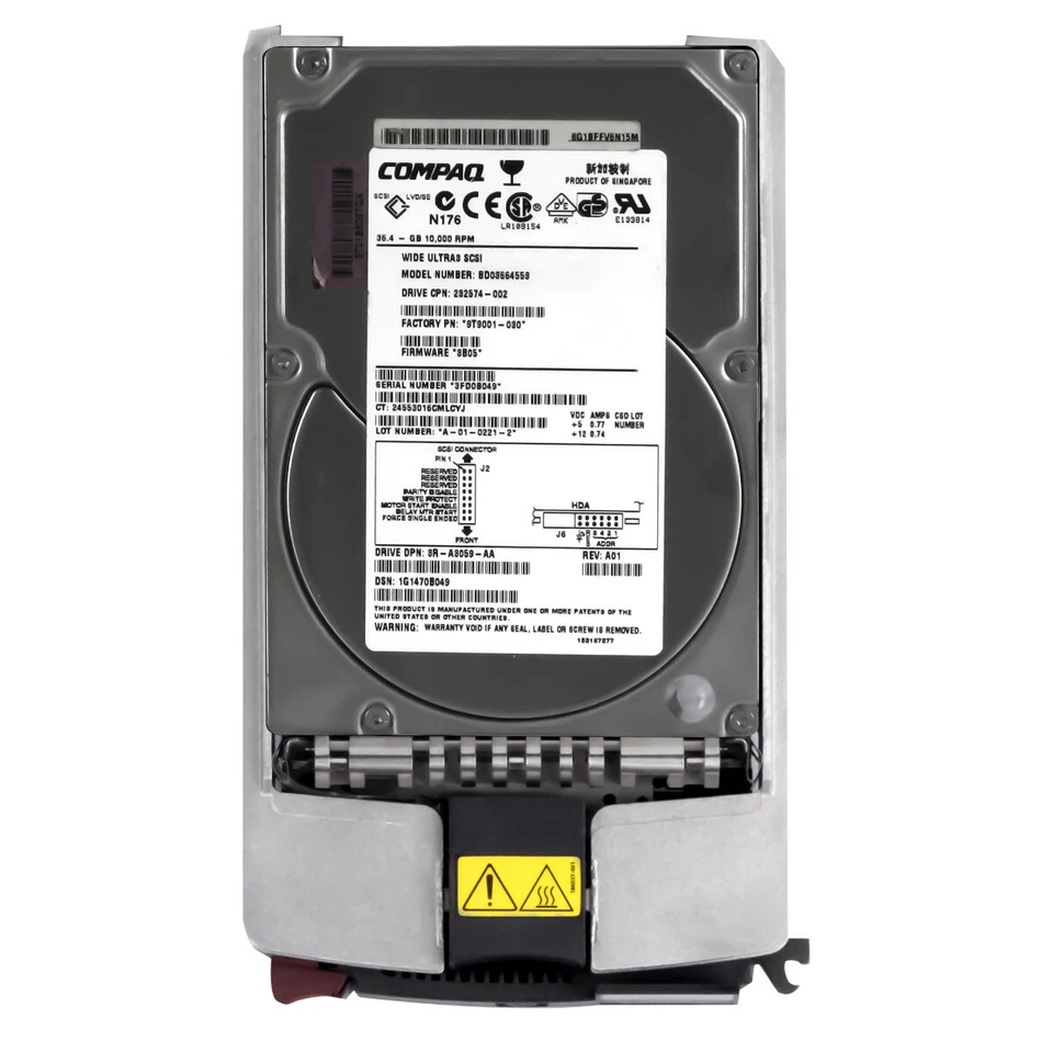 Disk Compaq 232574-002 BD03664553 36.4GB 10K 16MB SCSI ULTRA3 3.5 " Pollici - Immagine 3 di 3