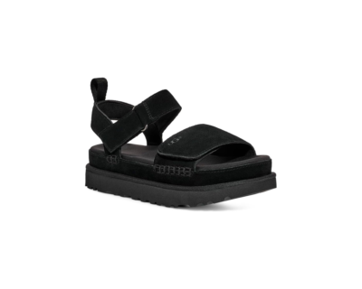UGG Goldenstar Black Suede Platform Sandal Women display picture 2