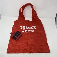 Trader Joe's Micro Tote Bag With Red Grocery Bag Limited Edition (E1)