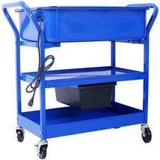 Mobile Parts Washer 20 Gallon Portable Cleaner for Use w/ Water Based Cleaning