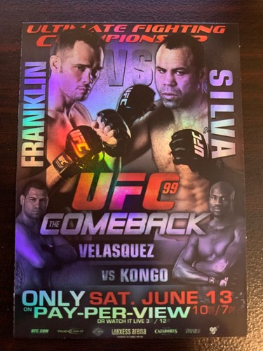 Carte UFC 2009 Topps Fight Poster #FPR-UFC58 Franklin Vs Loiseau - Édition Foilboard