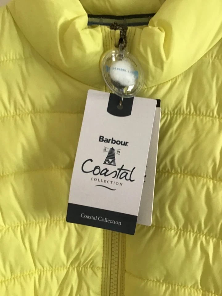 Barbour Womens Gilet Shorewood Coastal Collection Quilted Fibredown Yellow UK 8 - Image 2 of 4