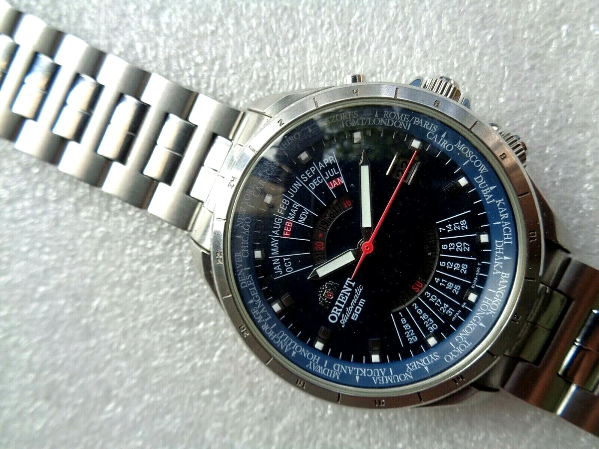 Orient automatic multi hotsell year calendar world time