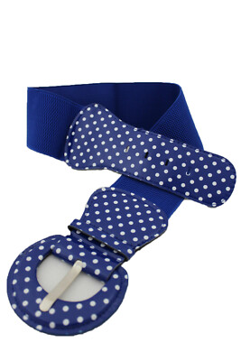 Women Fashion Blue Color Belt White Polka Dots Buckle Hip  display picture 2