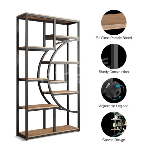 Display Storage Shelves Bookshelf Bookcase Stand Rack Cupboard Dark Walnut - Picture 8 of 12