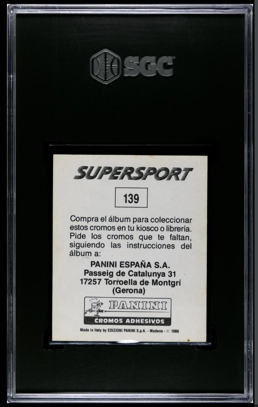 1988 Panini Supersport Spanish Stickers Alain Prost #139 Grade 4 SGC Formula 1 - Image 2 of 2
