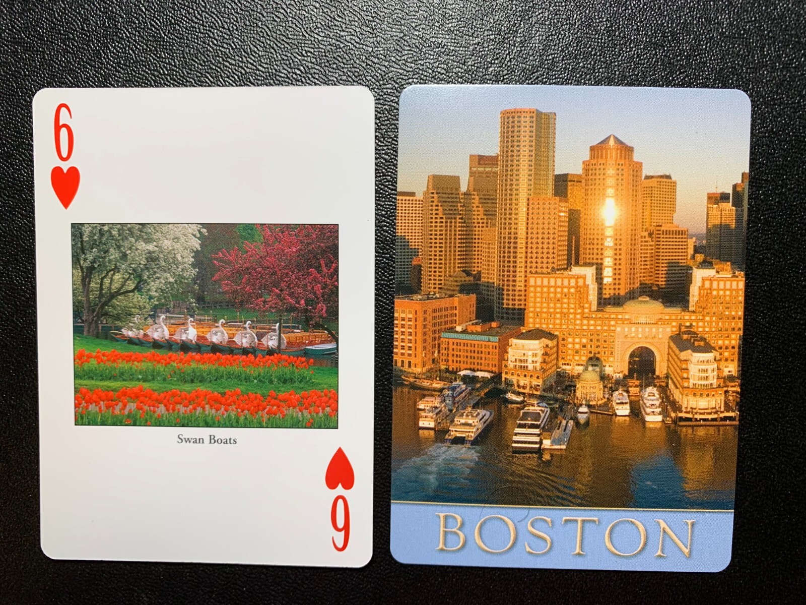 Swap Playing Card   BOSTON  Swan Boats   HEARTS