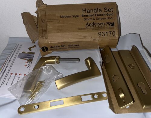 Andersen Storm Door Handle Set (Lock & Keys Missing) 93170 Brushed French Gold - Picture 1 of 5
