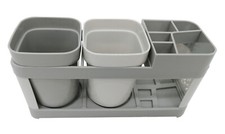 Toothbrush Toothpaste Stand Holder Cups Bathroom Storage Organizer with two Cup