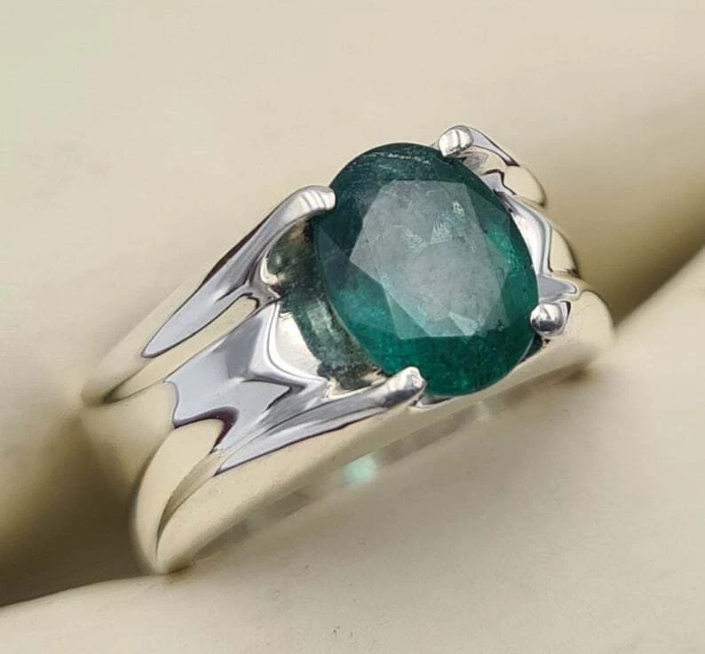 Natural Certified Emerald Panna Gemstone Astrological Ring 925 Strling  Silver Handmade Ring for Men and Woman - Etsy Sweden