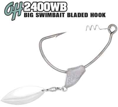 OMTD Big Swimbait Bladed Hook OH2400WB Offset Haken mit Gewicht + Spinnerblatt