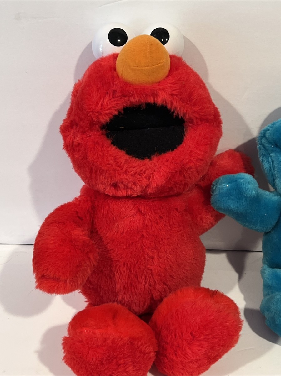 Vintage 1995 Tyco Tickle Me Cookie Monster & 1996 Elmo Plush Toy