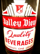 vintage ACL Soda Bottle: VALLEY VIEW of VALLEY VIEW, PA . - 32 oz ACL