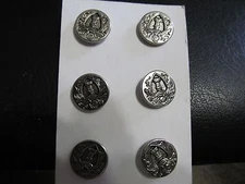 12 Pc DESIGNER Metal Shank BUTTON LOT Surplus Sewing Trims silver finish 3/4"   