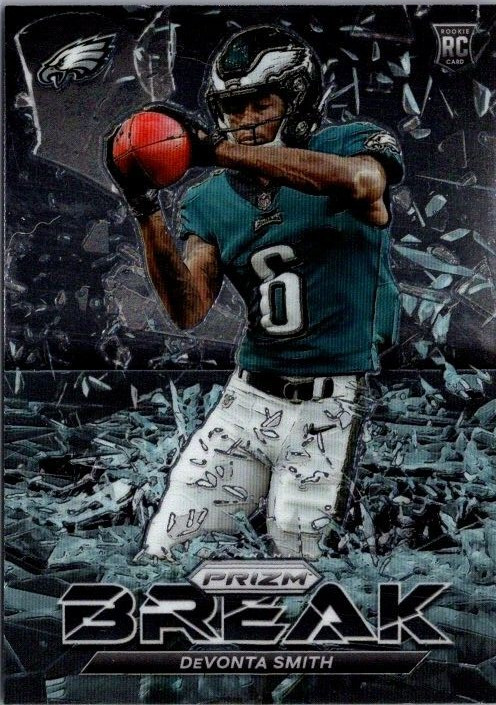 2021 PANINI PRIZM FOOTBALL DeVONTA SMITH  PRIZM BREAK #PB-10 EAGLES ROOKIE CARD