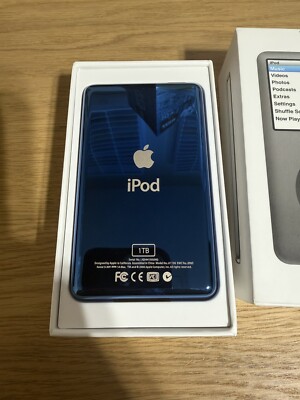 Apple iPod Classic 7th Generation Blue 1TB MP3 Player Custom