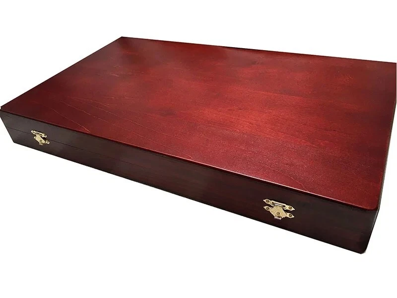 Edles Backgammon Tavla Brettspiel Würfelspiel groß Holz Neu SET Deluxe - Bild 3 von 3