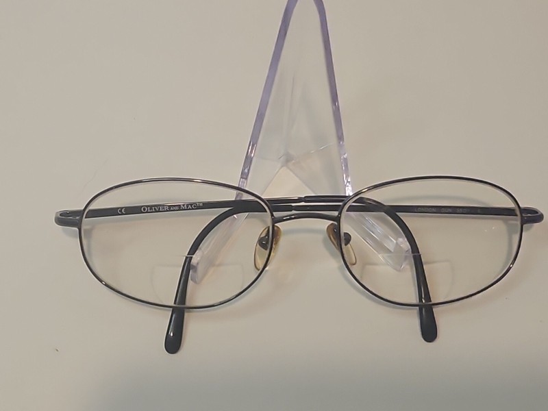 "Pre-owned" Men's Oliver And Mac London Gunmetal 55-19-140 Eyeglass Frames