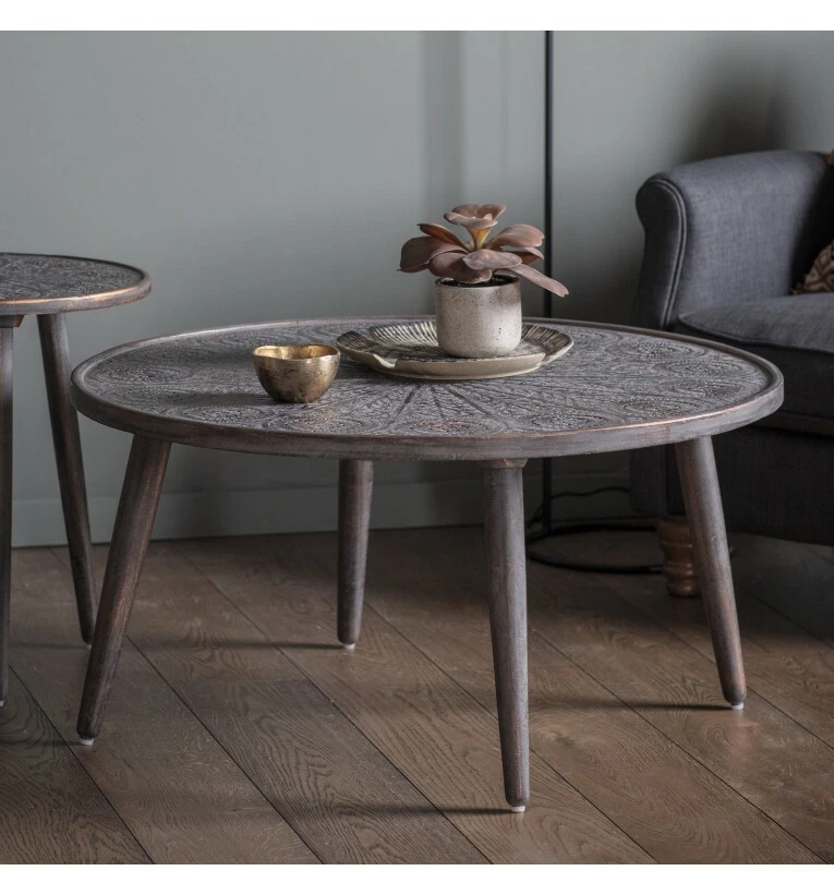 Grey and copper coffee on sale table