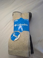 Columbia Men's Crew Socks Tall 4Pack, Arch Support, Moisture Control, Size 6-12