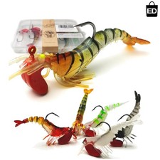 Ultimate Fishing Lures Kit - 5 Realistic Pre-Rigged Shrimp Baits for All Species