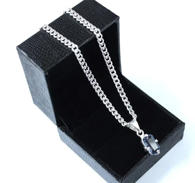 Farbwechsel Saphir 4,90 Ct 10 mm Smaragdschliff Geburtstags-Anhänger Charm - Bild 1 von 4