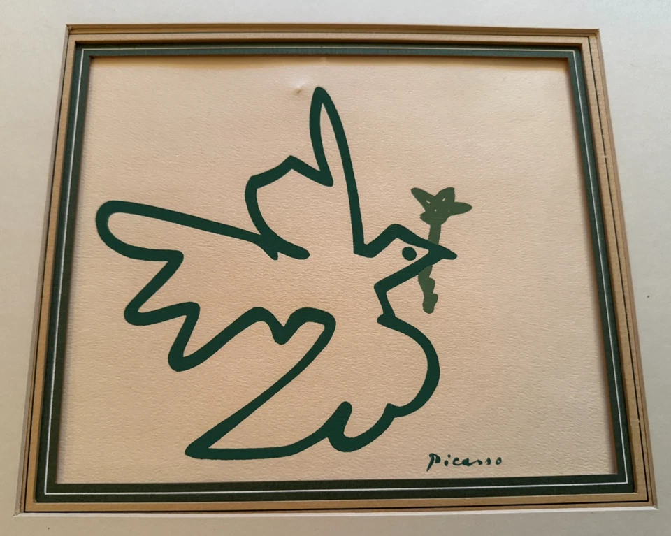 Pablo Picasso Dove of Peace Original signed piece matted Vintage - Image 2 of 4