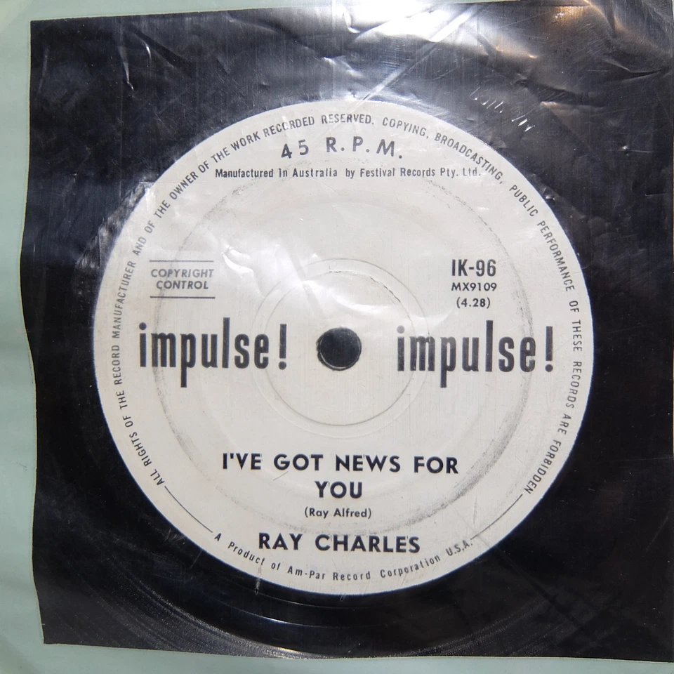 Ray Charles - I’ve Got News for You (Impulse IK-96) Aussie 45 - Image 2 of 2