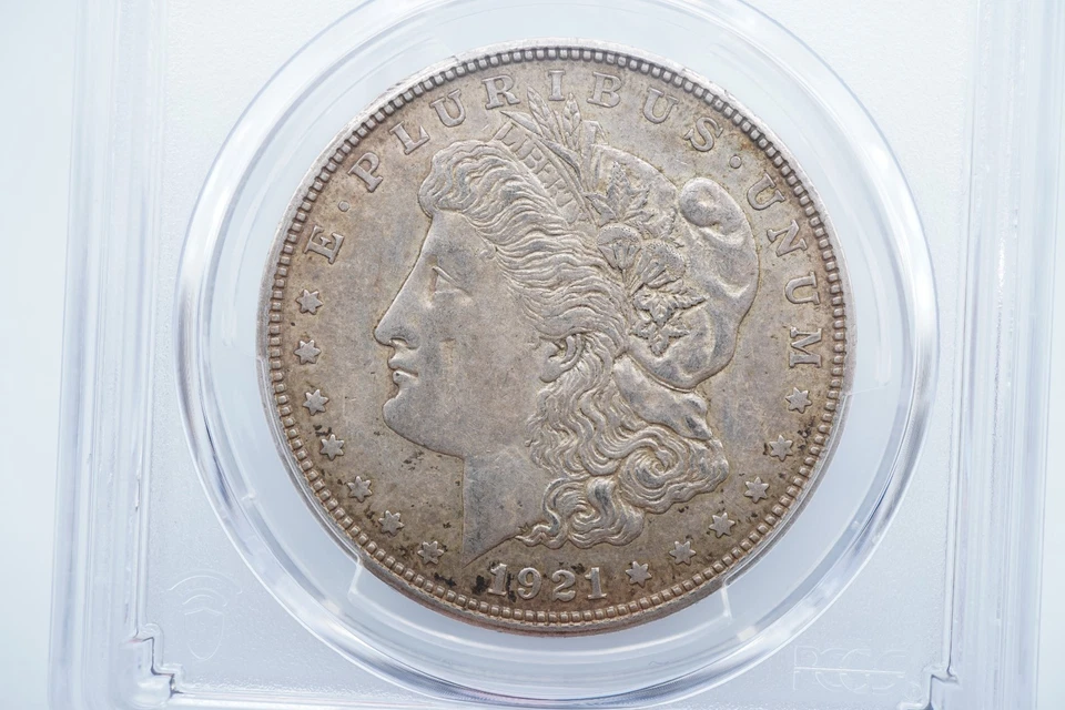 1921-D Morgan Silver $1 Dollar PCGS Mint Error Obverse Lamination XF45 - U286 - Image 2 of 4