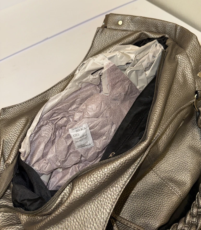 Christopher & Banks Cartera Bolso de Mano Bolso Grande Estilo Metálico 8865 Foto 3 de 3