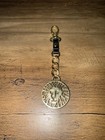 Anne Klein Lion Head Purse Bag Charm  Leather Gold Tone Key Chain Fob Clip On — photo 5