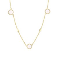 Xenox Halskette Damen Orbit Perlmutt Silber 18K Vergoldet XS91977G