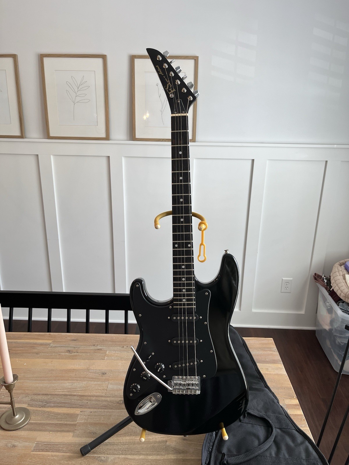 1980s 90s Aria Pro II FS-3S LB Series Black Electric Guitar MIK NICE Left Handed