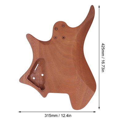 Gitarre Barrel Body Unfinished Polished Mahagoni DIY 6 String Headless E-Gitarre