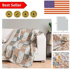 Luxurious 50"x 60" Quilted Throw   Boho Patchwork Blanket for Napping  Travel