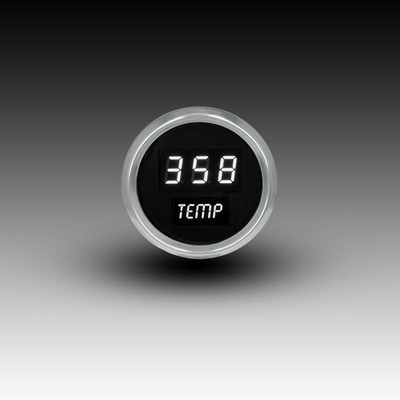 Intellitronix White LED Water Temp Gauge - Black Faceplate With Chrome Bezel