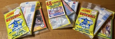 1990 SCORE BASEBALL NEW FACTORY SEAL RACK PACK/48 TRADING CARDS  SUPERSTAR X 3