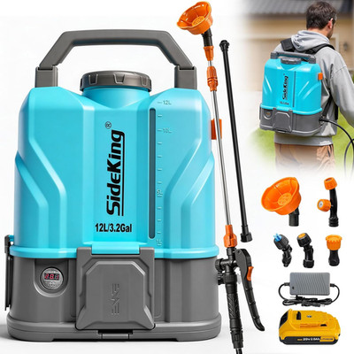 3.2 Gallon Battery Powered Backpack Sprayer, 100 PSI Powerful Electric Sprayer C