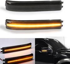 2x Smoked Lens Sequential Amber Full LED Side Mirror Marker Lights Compatible Wi