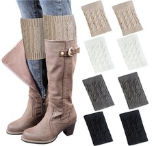 Womens Winter Warm Crochet Knitted Cuff Buttons Boot Topper Socks Leg Warmers