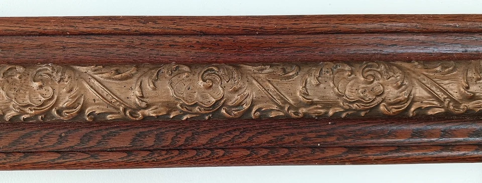 Antique High Quality American Solid Wood Mahogany & Gold Frame Floral 16 x 20 - Image 3 of 4