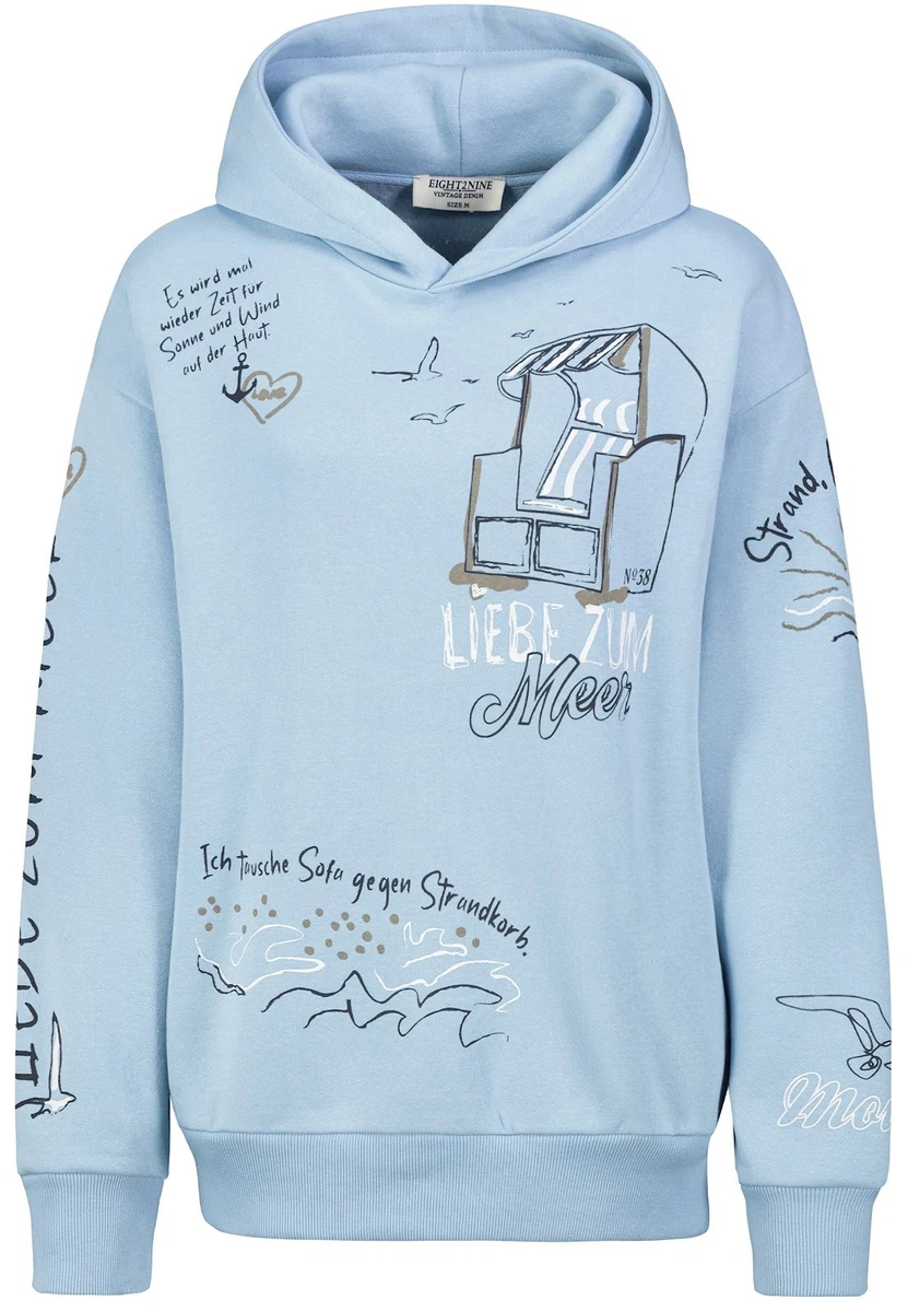 Eight2Nine Damen Hoodie Sweatshirt Maritim Meer Pullover Moin Liebe zum Meer