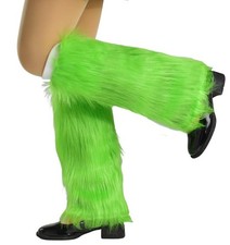 Christmas Fur Leg Warmers for Women Mardi Gras Long Furry Boots Cuff Cover