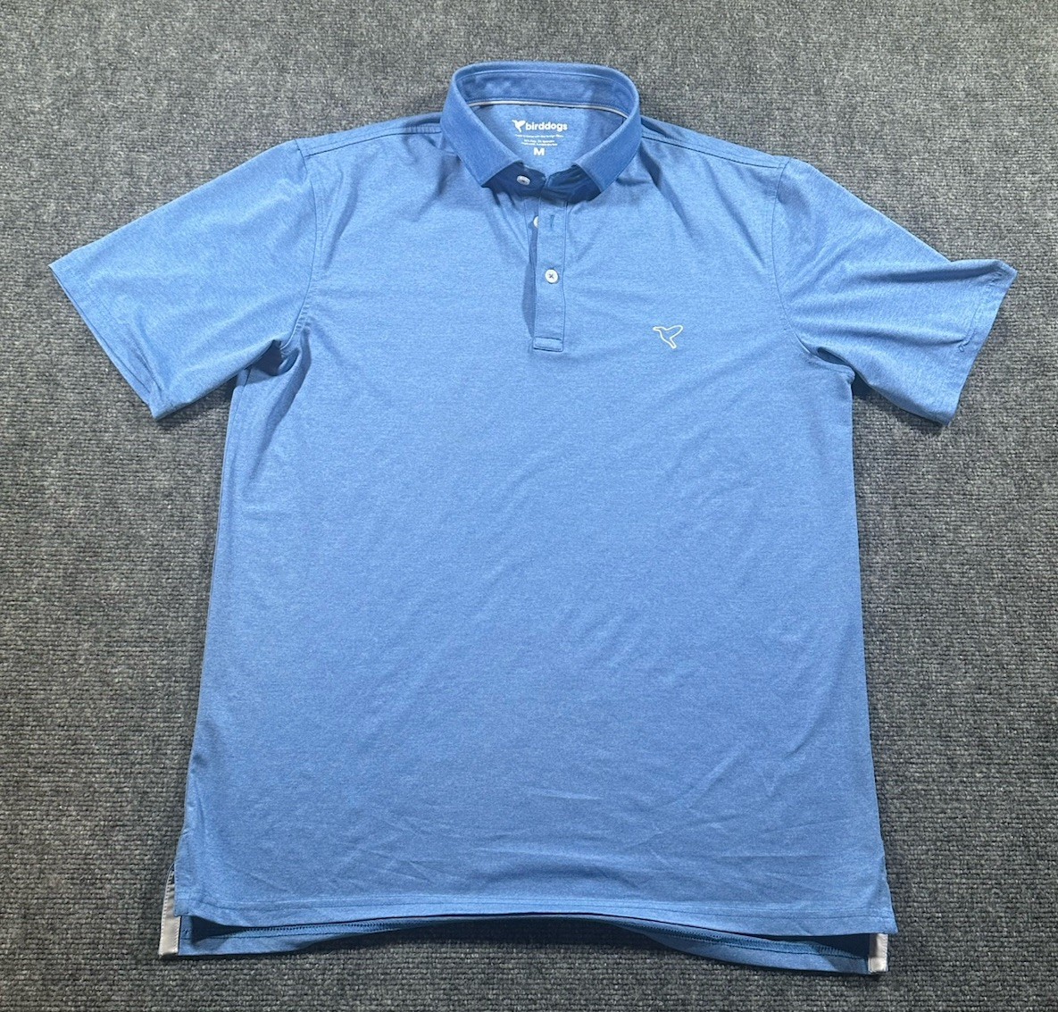 Bird Dogs Men’s Medium Solid Blue Performance Pol… - image 1