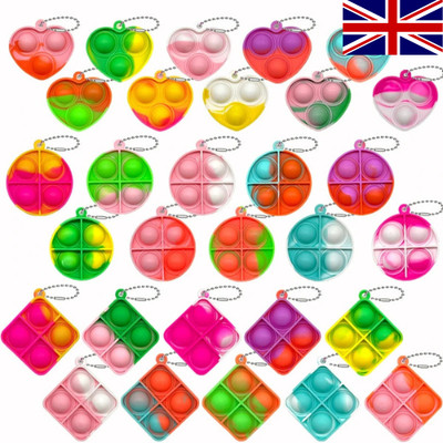 Mini Pop It Fidget Schlüsselanhänger Spielzeugtasche Kinder ADHS Autismus Hilfe sensorische Partytasche